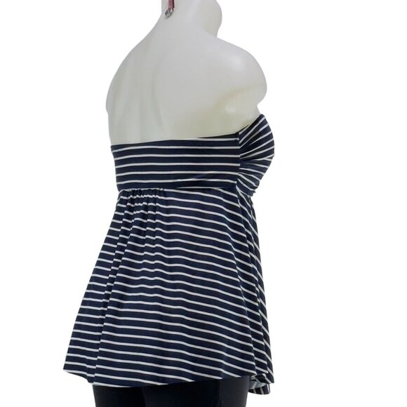 GAP Women's Swimsuit Tankini Top Nylon Blue White Striped Pattern Size S - Picture 3 of 9